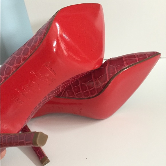 NIB Christian Louboutin Pink Croc Pigalle - Picture 4 of 4